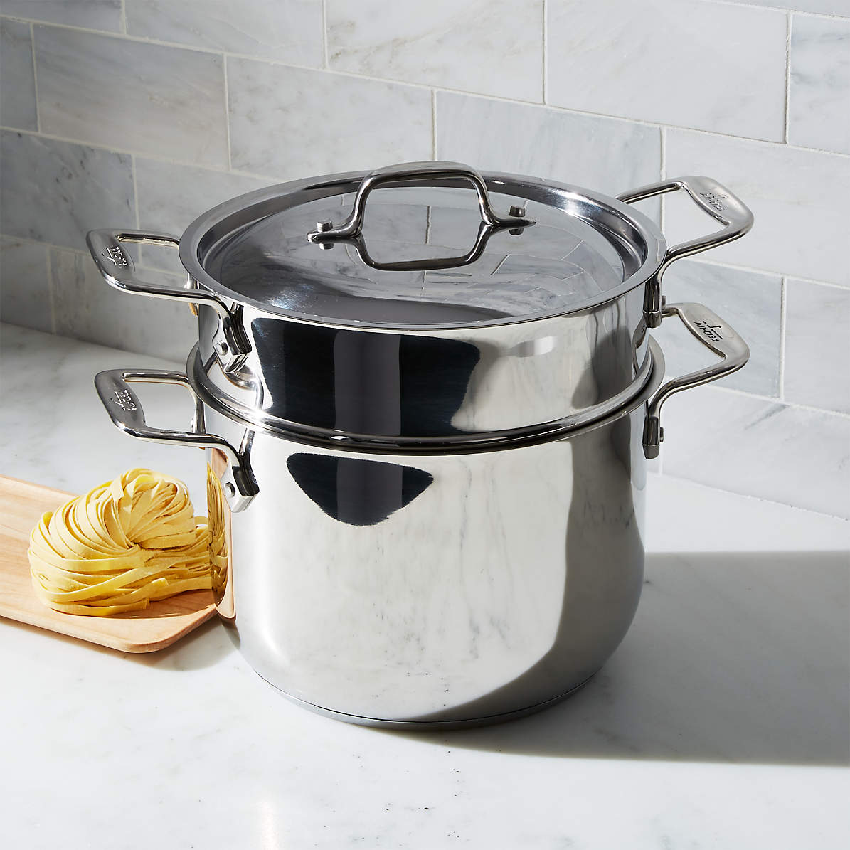 6.00 Litres Silver Excelsa Stainless Steel Pasta Pan 
