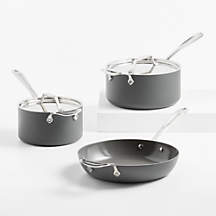 All-Clad Curated Ceramic Non-Stick 5-Piece Cookware Set + Reviews | Crate & Barrel