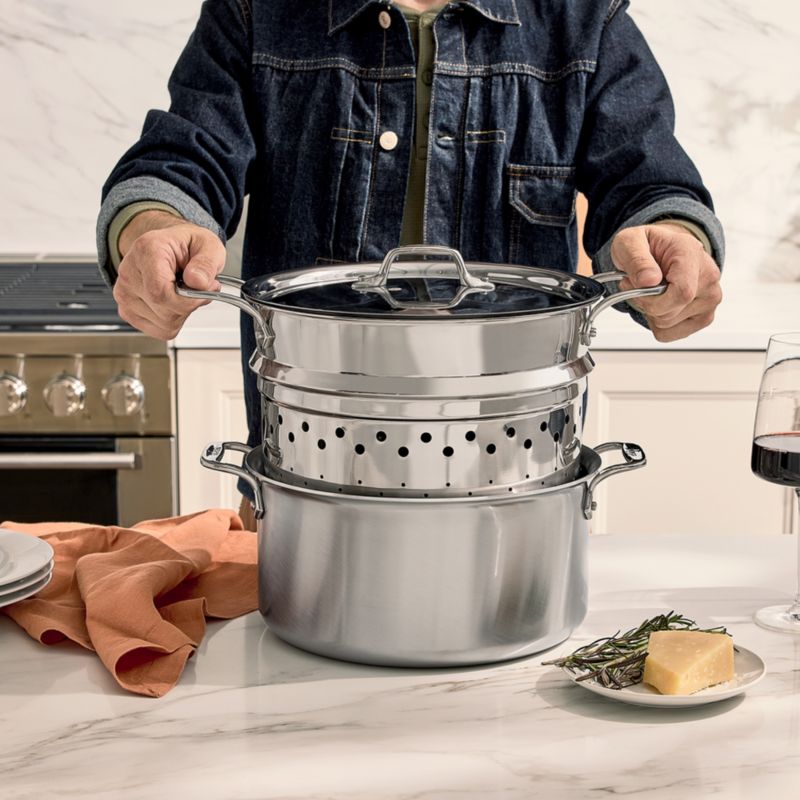 All-Clad ® D3 8-Qt. Stainless Steel Stainless Steel Simply Strain Multipot with Insert - image 1 of 11