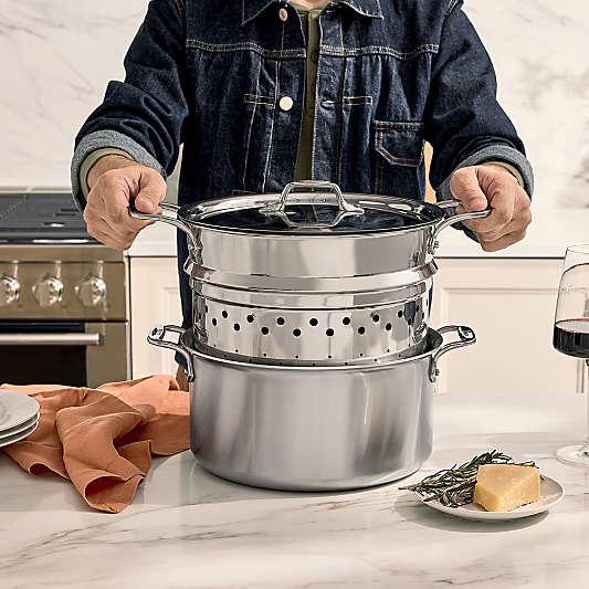 All-Clad ® D3 Curated Stainless Steel 8-Qt. Simply Strain Multipot with Insert