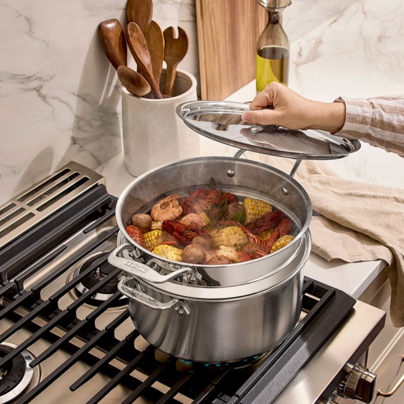 All-Clad ® D3 8-Qt. Stainless Steel Stainless Steel Simply Strain Multipot with Insert - image 2 of 11
