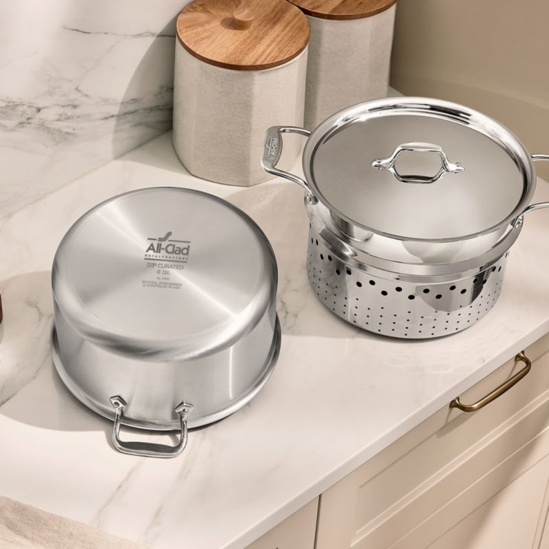 All-Clad ® D3 8-Qt. Stainless Steel Stainless Steel Simply Strain Multipot with Insert - image 5 of 11