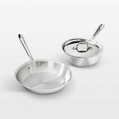 View All-Clad ® D3 Stainless Steel Chef's Set 10" Fry Pan and 2-Qt. Saucier details
