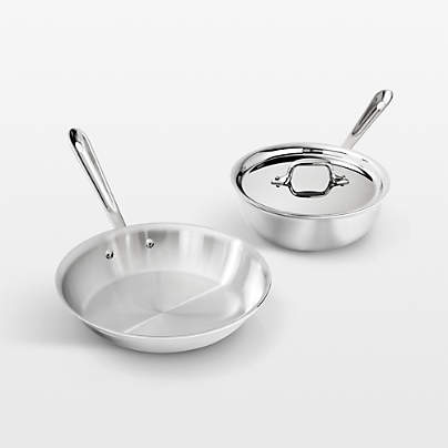 All-Clad ® D3 Stainless Steel Chef's Set 10" Fry Pan and 2-Qt. Saucier