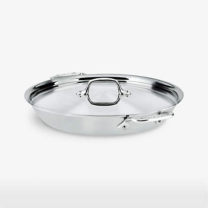 All-Clad d3 Stainless 12 Fry Pan with Lid + Reviews | Crate & Barrel