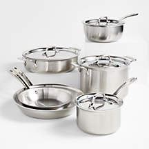 All-Clad D3 Curated Stainless Steel 10-Piece Cookware Set + Reviews | Crate & Barrel