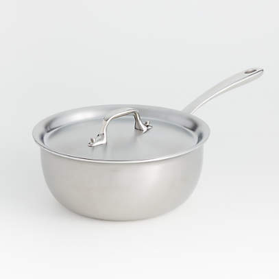 All-Clad d3 Stainless Steel 3-Qt. Saute Pan with Lid + Reviews | Crate &  Barrel