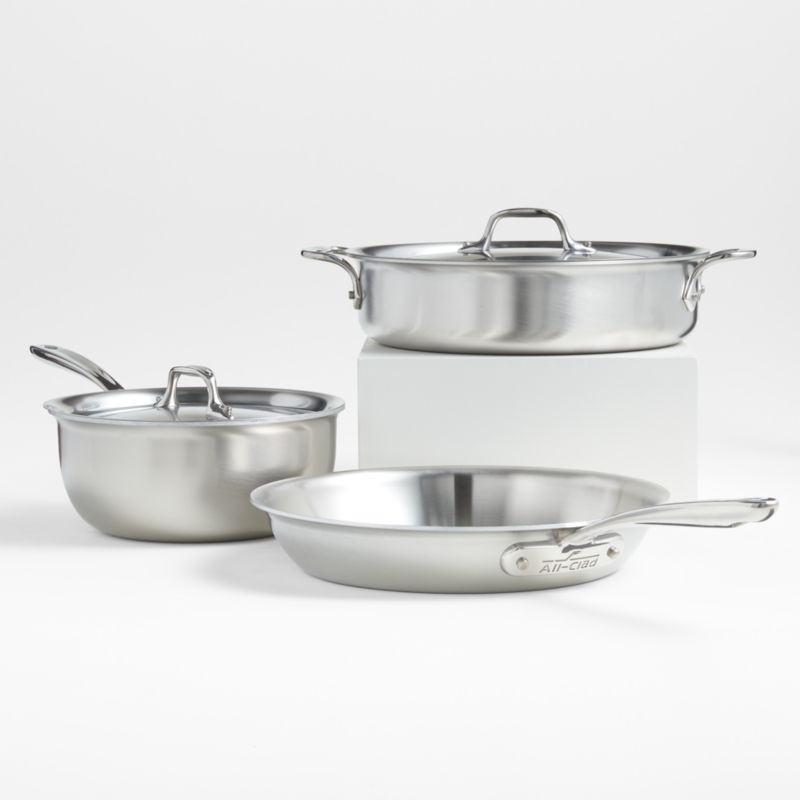 AllClad d3 Curated 5Piece Cookware Set + Reviews Crate & Barrel