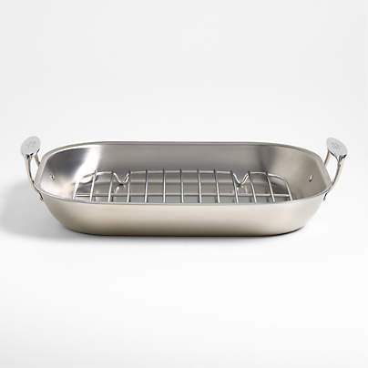 All-Clad ® D3 Curated Large 18.5" Flared Roasting Pan with Rack