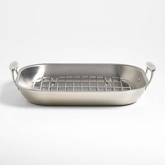 All-Clad ® D3 Curated Large 18.5" Flared Roasting Pan with Rack