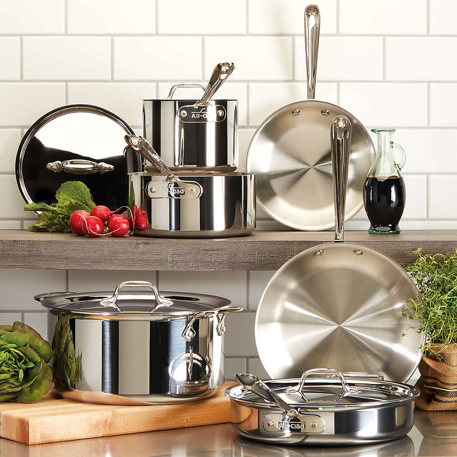 All-Clad D3 Stainless Steel 12 Piece Cookware Set, 40012R