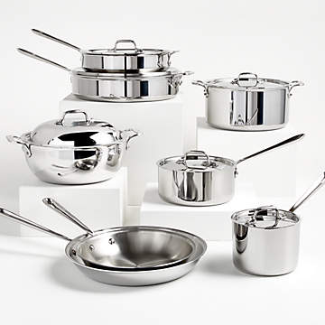 All-Clad d3 Stainless 14-Piece Cookware Set with Bonus + Reviews, Crate &  Barrel