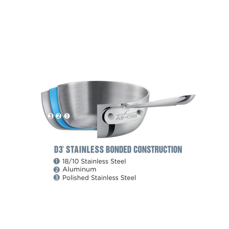 All-Clad ® d3 Stainless Steel 3-Qt. Saute Pan with Lid