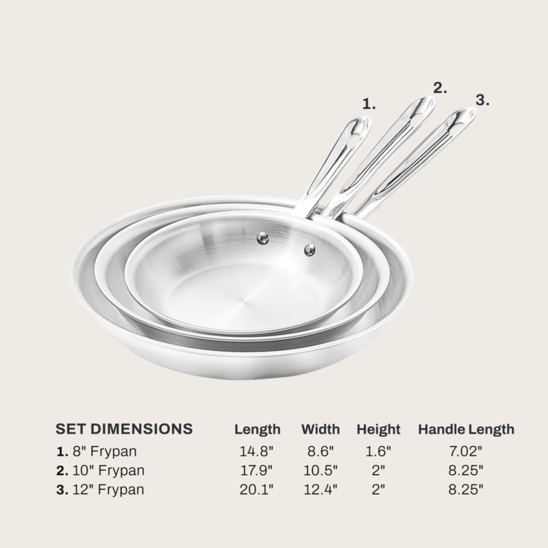 All-Clad ® D3 Stainless Steel 8", 10" and 12" Fry Pan Set - image 6 of 7