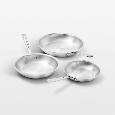 All-Clad ® D3 Stainless Steel 8", 10" and 12" Fry Pan Set