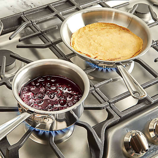All-Clad ® D3 Stainless Steel Kitchen Helper Saucepan and Fry Pan Set