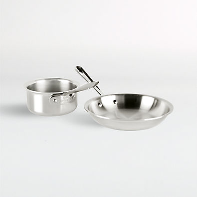 View All-Clad ® D3 Stainless Steel Kitchen Helper Saucepan and Fry Pan Set details
