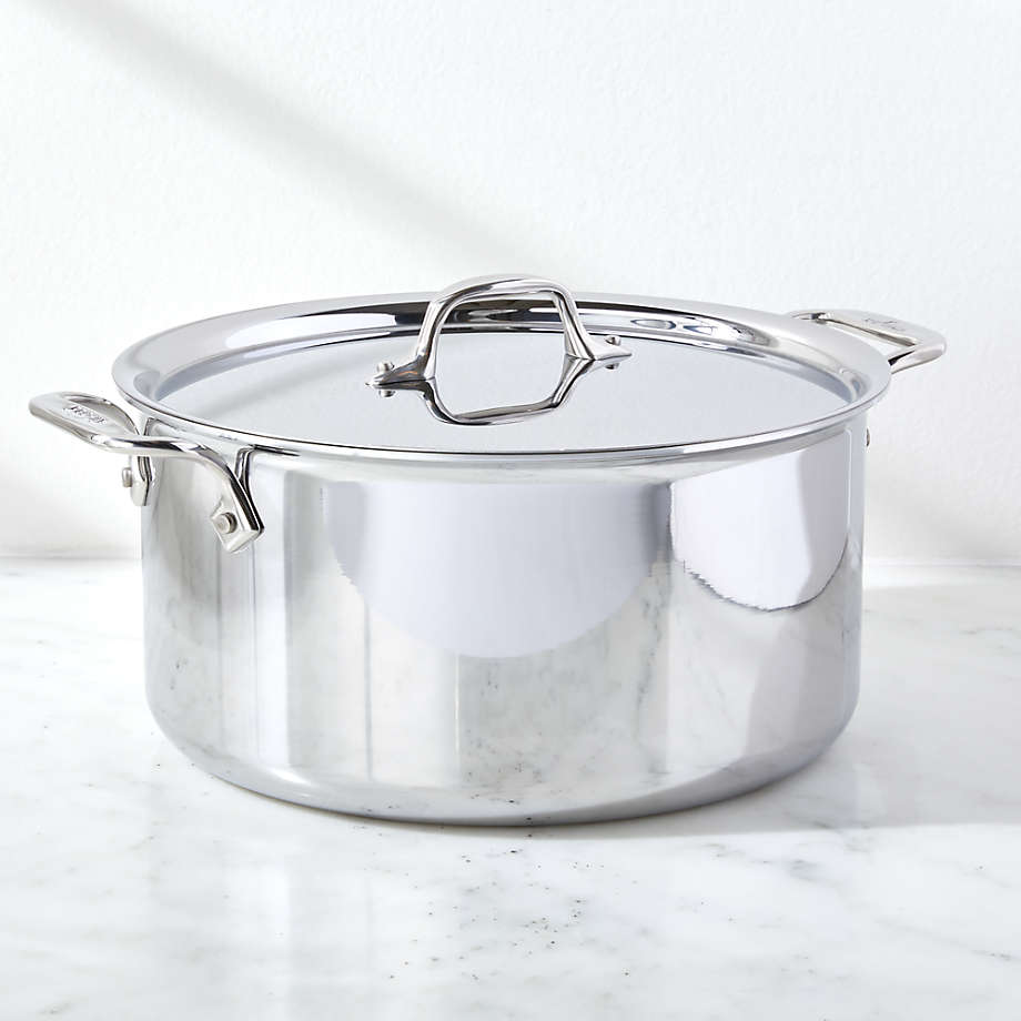 All-Clad d3 Stainless Steel 8-Quart Stockpot with Lid + Reviews | Crate & Barrel