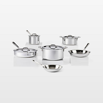 View All-Clad © d3 Stainless Steel 10-Piece Cookware Set details