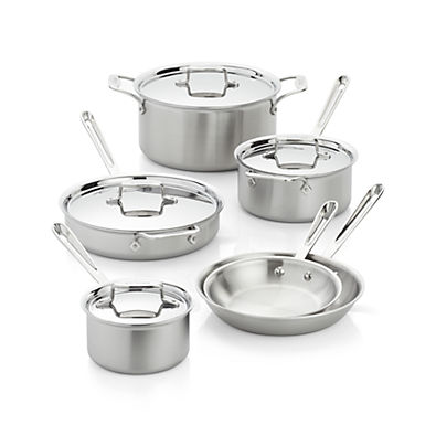 View All-Clad ® D5 Stainless Steel 10-Piece Cookware Set details