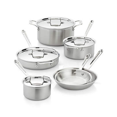 All-Clad d5 Brushed Stainless-Steel 10-Piece Cookware Set