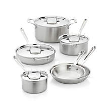All-Clad D5 Stainless Steel 10-Piece Cookware Set + Reviews | Crate & Barrel