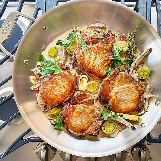 All-Clad D5 14" Stainless Steel Fry Pan with Lid