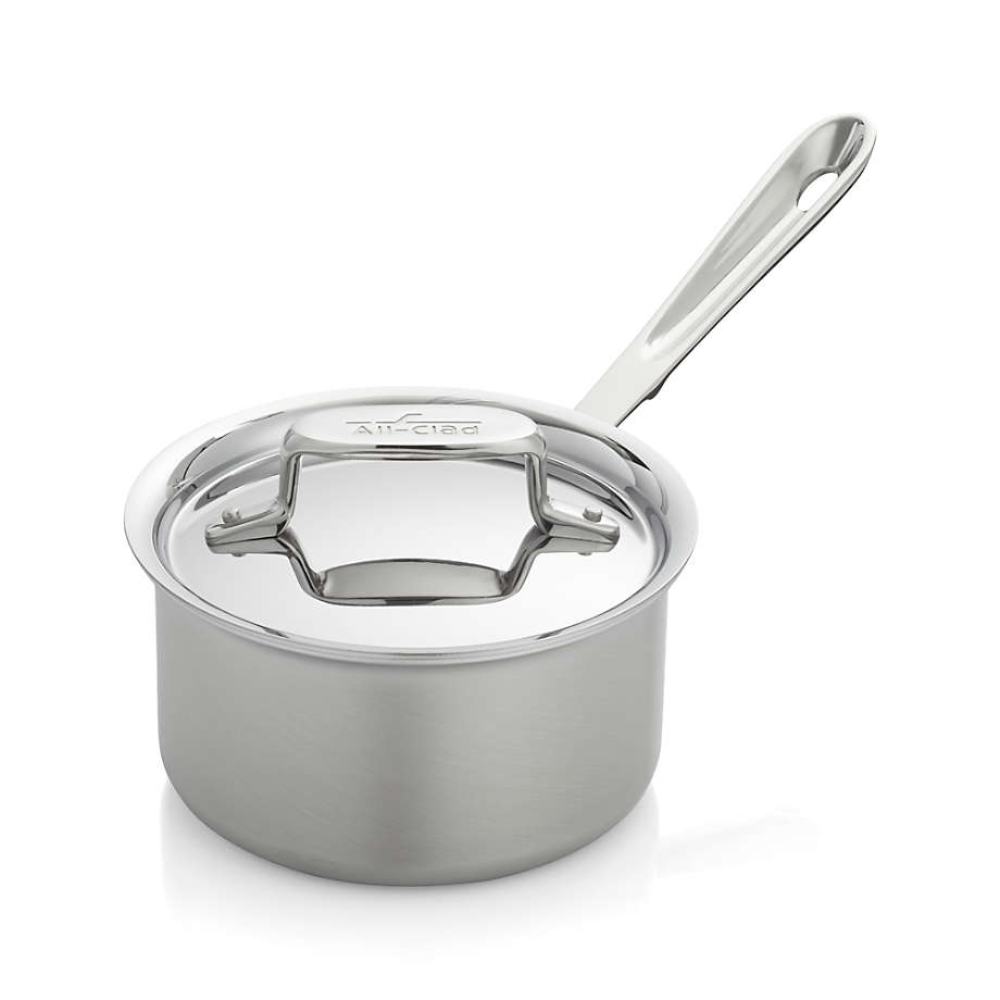 All-Clad d5 1.5 qt Brushed Stainless Steel Saucepan with Lid + Reviews