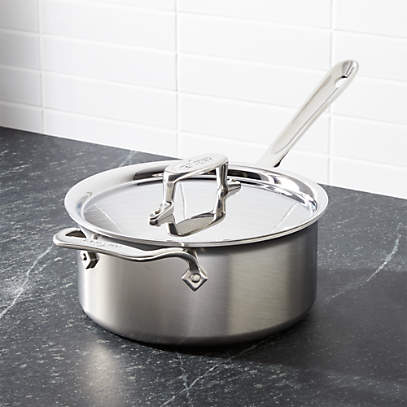 All-Clad d5 3 qt Brushed Stainless Steel Saucepan with Lid + Reviews