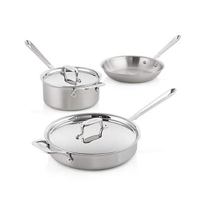 All-Clad d5 Brushed Stainless Steel 10-Piece Cookware Set with Bonus +  Reviews | Crate & Barrel