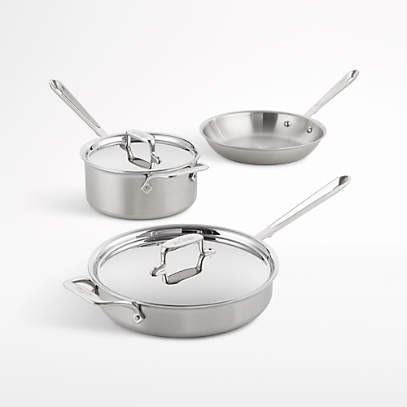 All-Clad d5 Brushed Stainless Steel 10-Piece Cookware Set with Bonus +  Reviews | Crate & Barrel