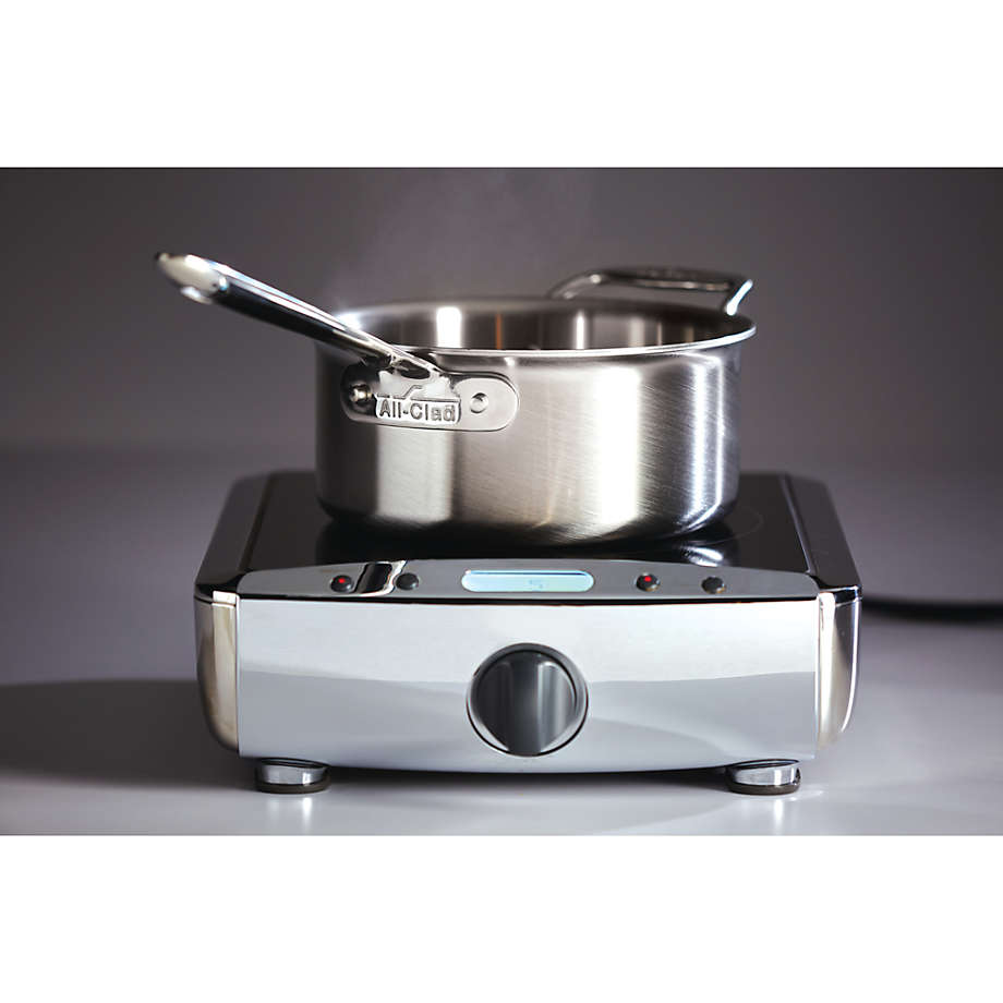 All-Clad d5 1.5 qt Brushed Stainless Steel Saucepan with Lid + Reviews |  Crate & Barrel