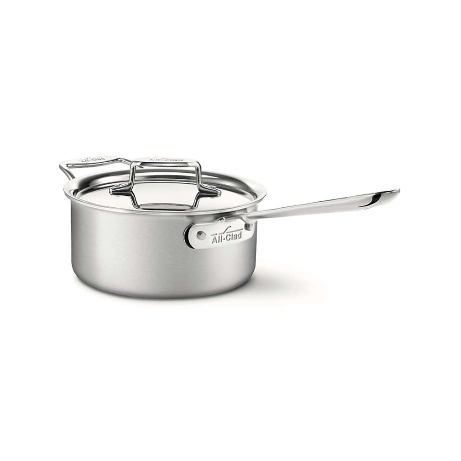 All-Clad d5 3 qt Brushed Stainless Steel Saucepan with Lid + Reviews |  Crate & Barrel