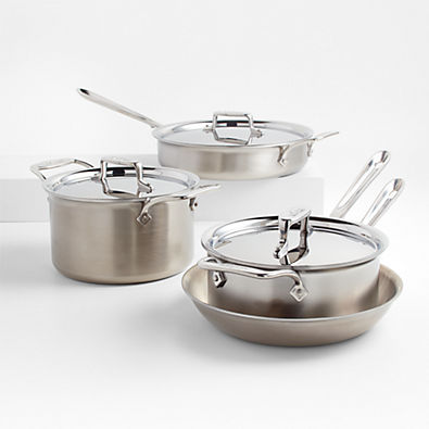 View All-Clad ® D5 Brushed Stainless Steel 7-Piece Cookware Set details
