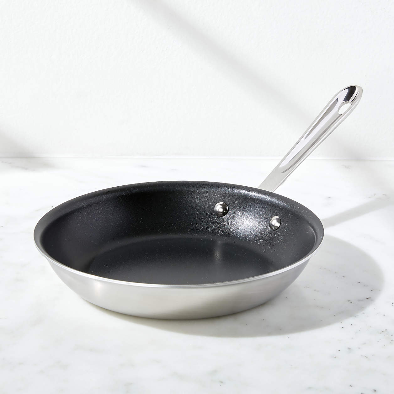 AllClad d5 Brushed Stainless Steel 10" NonStick Fry Pan + Reviews Crate & Barrel