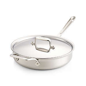 All-Clad d3 Stainless 6 qt. Sauté Pan with Lid + Reviews | Crate & Barrel