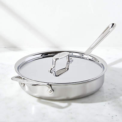 All-Clad d5 Brushed Stainless Steel 3-Quart Sauté Pan with Lid + Reviews
