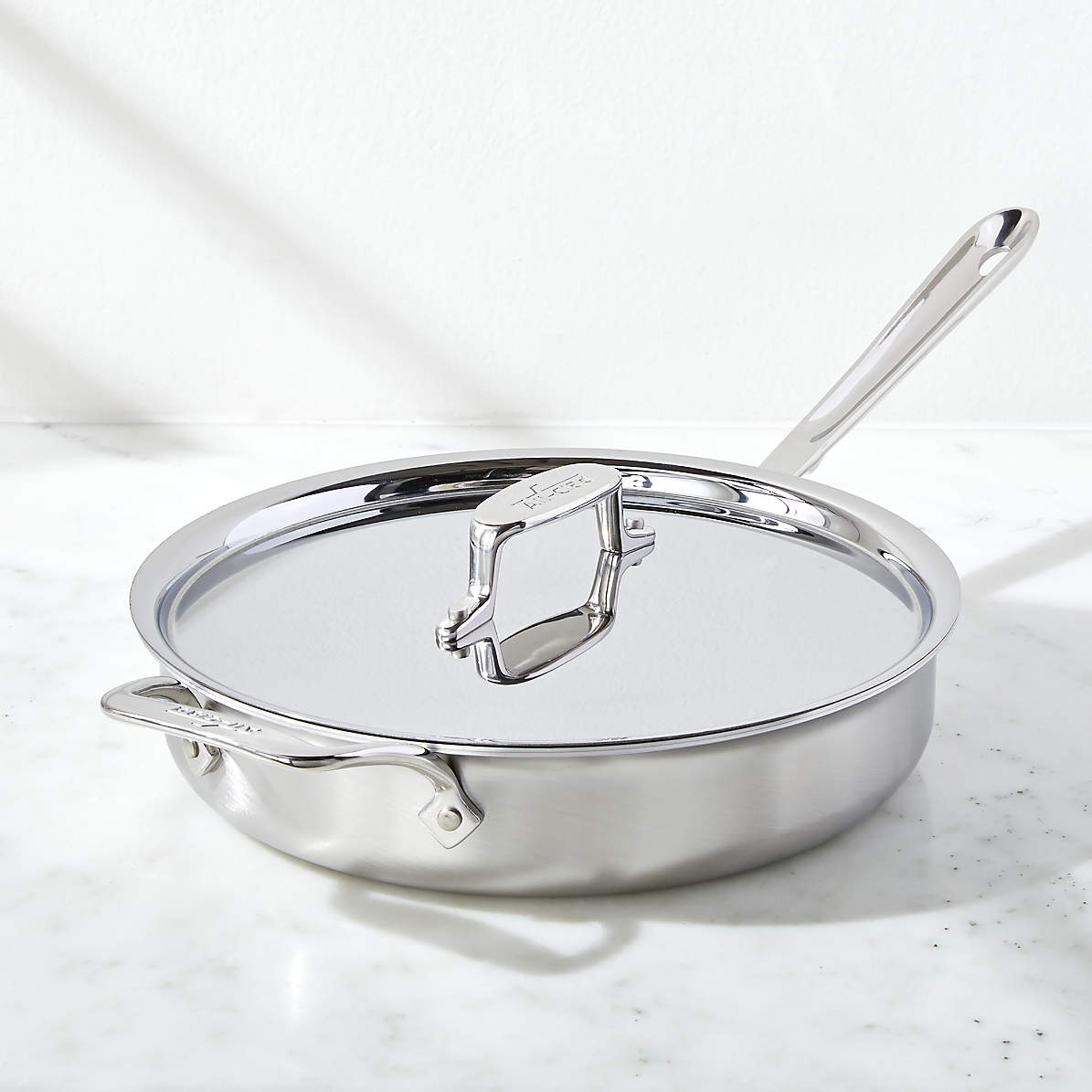 All Clad Stainless Steel 4-Quart Saute Pan with Lid 