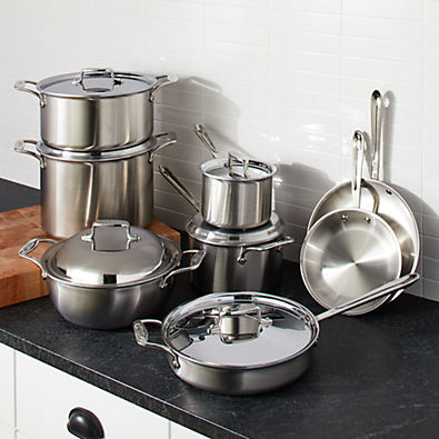 View All Clad ® d5 Brushed Stainless 14-Piece Cookware Set details