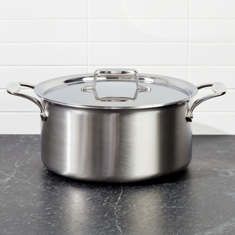D5 Stainless Polished 5-ply Bonded Cookware, Stockpot with lid, 8 quart