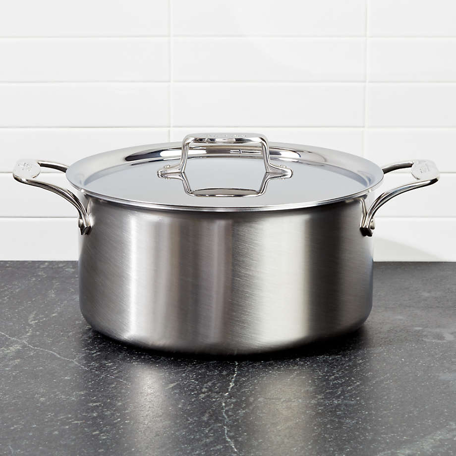 All Clad d5 Brushed Stainless 8-Quart Stock Pot with Lid + Reviews All-clad 8 Qt. Stockpot With Lid Stainless Steel