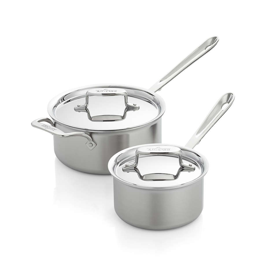 All-Clad d5 3 qt Brushed Stainless Steel Saucepan with Lid + Reviews