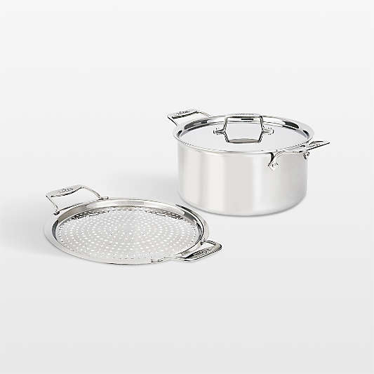 All Clad ® D5 8-Qt. Stockpot with Lid and Strain & Splatter Guard