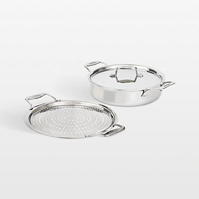 View All Clad ® D5 4-Qt. Sauteuse with Lid and Strain & Splatter Guard details