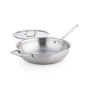 All-Clad d3 Stainless 6 qt. Sauté Pan with Lid + Reviews | Crate & Barrel