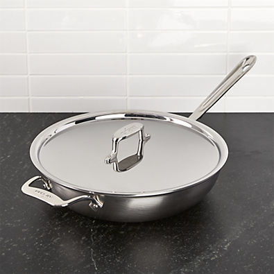 View All-Clad ® d5 Brushed Stainless Steel 4-Qt. Weeknight Pan with Lid details