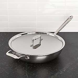 All-Clad d3 Stainless Steel 3-Qt. Saute Pan with Lid + Reviews, Crate &  Barrel Canada