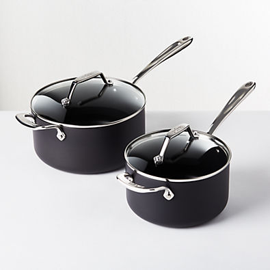 View All-Clad ® Essentials Non-Stick Saucepans with Lids, Set of 2 details