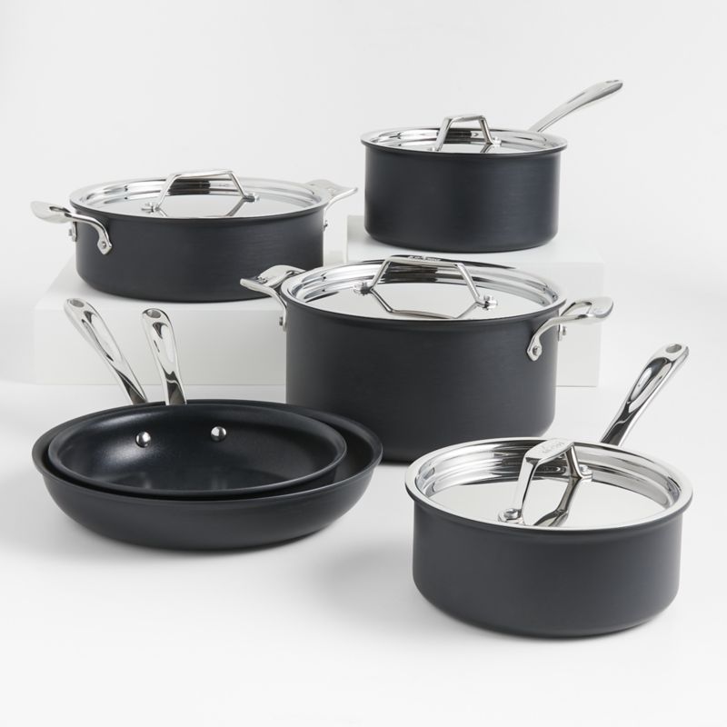 All-Clad HA1 Hard Anodized Nonstick Cookware Set 8 Piece Induction
