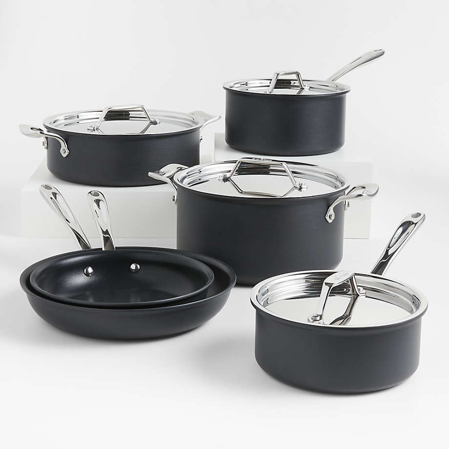 All Clad Ha1 Curated Hard Anodized Non Stick 10 Piece Cookware Set Reviews Crate And Barrel Canada
